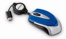 Mouse Mini Verbatim, Cable Retractil, Usb Tipo C, Color Azul/gris