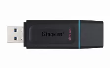 Memoria Usb Kingston Datatraveler Exodia 64gb, 3.2 Gen 1, Factor De Forma Tapa, Color Negro