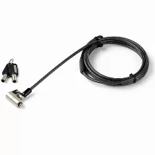 Cable Antirrobo Startech.com Candado De Llave Para Laptop Con Cable De 2m - Para Ranuras K, Nano, Wedge, 2 M, Kensington, 2 Teclas, Negro, Acero Inoxidable