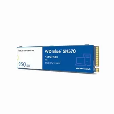 Ssd Western Digital Wd Blue Sn570 Nvme, 250gb, M.2 Lectura 3300 Mb/s, Escritura 1200 Mb/s, Pci Express 3.0