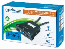 Mini Switch Kvm Manhattan Usb Controla 2 Pcs, Incluye Cables