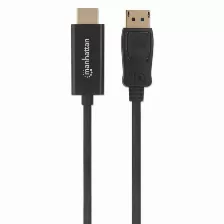 Cable Manhattan Displayport 1.1 A Hdmi 1.2, Full Hd, 60hz, Plug And Play, 1 M, Color Negro