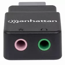 Adaptador De Audio Manhattan Usb A 2.1ch, 2 Conectores 3.5mm Audio/microfono (152754)
