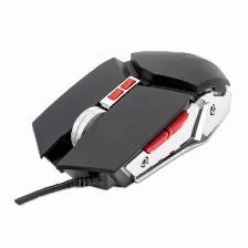  Mouse Manhattan Mouse óptico Gaming Led Con Cable óptico, 7 Botones, 3200 Dpi, Interfaz Usb Tipo A, Color Negro