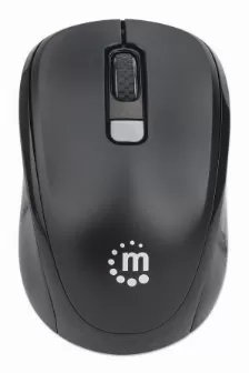 Mouse Manhattan Mouse Inalámbrico De Alto Rendimiento Ii óptico, 3 Botones, 1600 Dpi, Interfaz Rf Inalámbrico, 10 M, Batería Aa, Color Negro