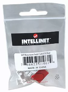 Conector Intellinet 210614 Tipo De Construccion Plano, Conector 1 Rj-45, Cat6, Blindaje De Cable Utp, Plastico, Color Rojo