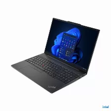 Laptop Lenovo Think E16 Gen1 Core I7- 1355u 3.70 Ghz// 16gb (8gb Soldered Ddr4-3200 + 8gb So-dimm Ddr4-3200)//512 Gb Ssd M.2 2242// 16 Pulgadas// Fingerprint// Rj45// Windows 11 Pro// 3 Year Onsite