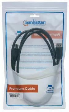 Cable Manhattan Displayport 1.2 A Displayport 1.2 Macho, Blindado, 2.0 Metros, Color Negro