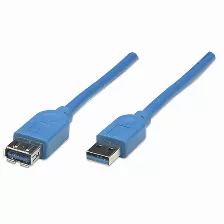  Cable Usb Manhattan Cable De Extensión Usb De Súpervelocidad Transferencia De Datos 5000 Mbit/s, Color Azul