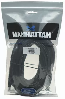 Cable Hdmi Manhattan De 10mts, Macho A Macho, Color Negro