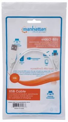 Cable Manhattan De Alta Velocidad, A Macho - Micro Usb 2.0 B Macho, 1 Metro,(323987) Blanco