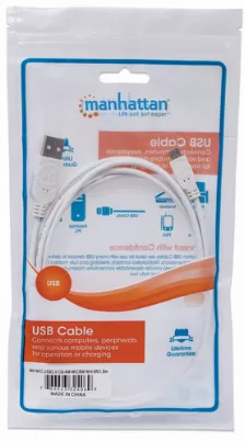 Cable Usb Manhattan Transferencia De Datos 480 Mbit/s, Color Blanco