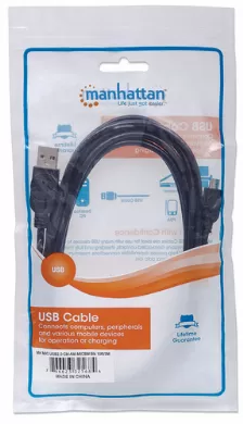 Cable Usb Manhattan De Alta Velocidad, Usb 2.0 A Macho - Micro Usb 2.0 B Macho, 3 Metros, Negro