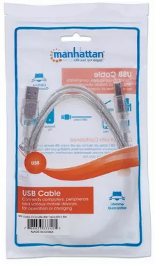 Cable Manhattan A-b 1.8mts Version 2.0 Plateado 480 Mbps,
