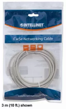 Cable Intellinet Patch Cat6 Utp, Rj-45 Macho - Rj-45 Macho, 5 Metros, (336765) Gris