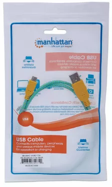 Cable Usb Manhattan Usb A A Micro-usb B, 1 M, Verde, Amarillo
