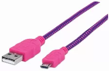 Cable Usb Manhattan Transferencia De Datos 480 Mbit/s, Color Rosa, Púrpura