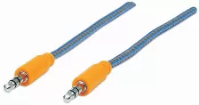 Cable De Audio Manhattan Cable De Audio Con Recubrimiento Textil, 3,5mm, Macho, 3,5mm, Macho, 1 M, Azul, Naranja