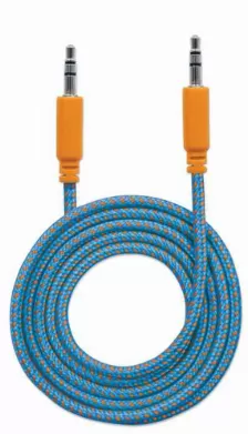 Cable De Audio Manhattan Cable De Audio Con Recubrimiento Textil, 3,5mm, Macho, 3,5mm, Macho, 1 M, Azul, Naranja