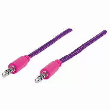 Cable De Audio Manhattan 352826, 3,5mm, Macho, 3,5mm, Macho, 1 M, Rosa, Púrpura
