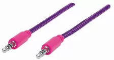  Cable De Audio Manhattan Longitud 1,8 M, 3,5mm A 3,5mm, Rosa, Púrpura