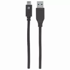 Cable Usb Manhattan Cable Para Dispositivos Usb-c De Súper Velocidad+ Transferencia De Datos 10000 Mbit/s, Color Negro