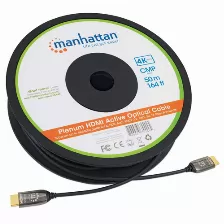 Cable Hdmi Manhattan Cable Hdmi óptico Activo Con Clasificación Plénum, 50 M, Hdmi Tipo A (estándar), Hdmi Tipo A (estándar), 3d, 18 Gbit/s, Negro