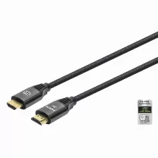 Cable Hdmi Manhattan Cable Hdmi Certificado De Ultra Alta Velocidad, 8k A 60 Hz O 4k A 120 Hz, Con Ethernet, 3 M, Hdmi Tipo A (estándar), Hdmi Tipo A (estándar), 48 Gbit/s, Negro