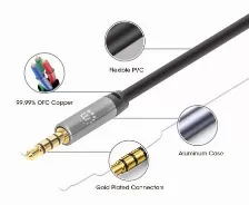 Cable De Audio Manhattan Cable Auxiliar De Audio Estéreo, 3,5mm, Macho, 3,5mm, Macho, 2 M, Negro, Plata