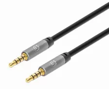  Cable De Audio Manhattan Cable Auxiliar De Audio Estéreo, 3,5mm, Macho, 3,5mm, Macho, 5 M, Negro, Plata