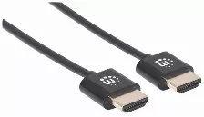 Cable Hdmi Manhattan Cable Hdmi Súper Delgado De Alta Velocidad Con Ethernet, 1.8 M, Hdmi Tipo A (estándar), Hdmi Tipo A (estándar), 3d, 18 Gbit/s, Negro