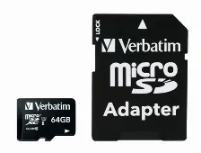  Memoria Microsd Xc Verbatim Premium 64gb Profesional, Uso Rudo, Velocidad 90 Mb/s, Clase 10, U1