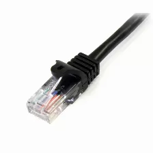 Cable De Red Startech.com Cable De 2m Negro De Red Fast Ethernet Cat5e Rj45 Sin Enganche - Cable Patch Snagless, 2 M, Cat5e, U/utp (utp), Rj-45, Rj-45