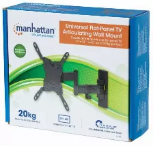 Soporte Manhattan Para Tv Plana De 13pulg Hasta 42, Doble Articulacion, Hasta 20kg, Color Negro