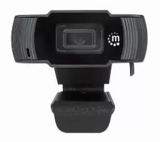 Cámara Web Manhattan Webcam Usb Full Hd 2 Mp, Resolucion 1920 X 1080 Pixeles, Velocidad 30 Fps, Formatos Mjpeg, Usb 2.0, Color Negro