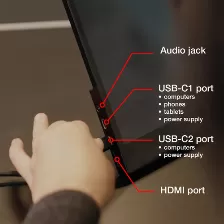 Monitor Portatil Verbatim Lcd Touchscreen 15.6 Pulgadas, 1xhdmi, Full Hd, 6ms, Panel Ips, Negro