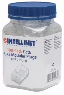 Paquete Plug Modular Intellinet, Rj45, Cat6, Multifilar, 100 Piezas
