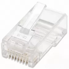  Bote De Conectores Rj45 Intellinet, Cat5e, 3 Puntas, Para Cable Solido, 100pzas, Transparente