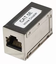  Conector Intellinet Cople Rj45-rj45 Cat5e Modular Metalico Utp Ftp Rj-45, Color Plata, Categoría Cat5e, Blindaje De Cable F/utp (ftp), Material Met...