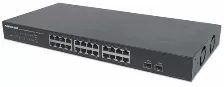 Switch Intellinet 24 Puertos, 2 Puertos Sfp, Gigabit Ethernet (10/100/1000), No Administrado, Capa L2, Montaje En Rack