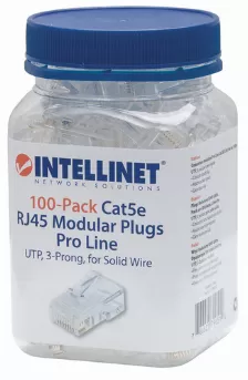 Conector Intellinet Rj45, Color Transparente, Categoría Cat5e, Blindaje De Cable U/utp (utp), Material Policarbonato