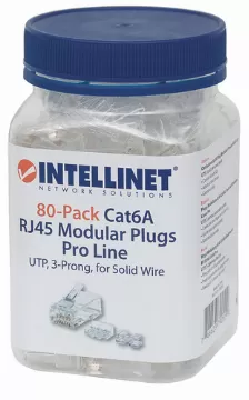 Conector Intellinet Rj45, Color Transparente, Categoría Cat6a, Blindaje De Cable U/utp (utp), Material Policarbonato