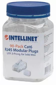 Conector Intellinet Plugs Modulares Rj45 Cat 6 Rj45, Color Transparente, Categoría Cat6, Blindaje De Cable U/utp (utp), Material Policarbonato