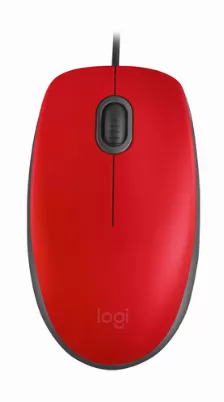 Mouse Logitech M110 Silent Optico, 3 Botones, 1000 Dpi, Interfaz Usb Tipo A, Color Rojo (no Resurtible)