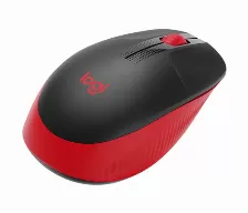 Mouse Optico Inalambrico Logitech M190 Negro Con Rojo, Ambidiestro, 1000 Dpi, 3 Botones