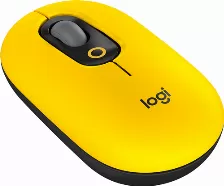 Mouse Logitech Pop óptico, 4 Botones, 4000 Dpi, Interfaz Rf Inalámbrico + Bluetooth, 10 M, Batería Aa, Color Negro, Amarillo