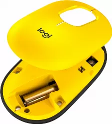 Mouse Logitech Pop óptico, 4 Botones, 4000 Dpi, Interfaz Rf Inalámbrico + Bluetooth, 10 M, Batería Aa, Color Negro, Amarillo