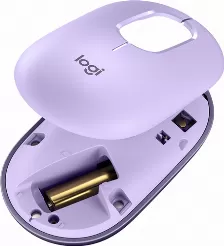 Mouse Logitech Pop óptico, 4 Botones, 4000 Dpi, Interfaz Rf Inalámbrico + Bluetooth, 10 M, Batería Aa, Color Lavanda