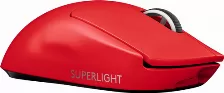  Mouse Logitech G Pro X óptico, 5 Botones, 25600 Dpi, Interfaz Rf Inalámbrico, Batería Batería Integrada, Color Rojo