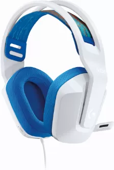 Diadema Gaming Logitech G335, Controles De Volumen, 20 - 20000 Hz, 3.5mm, 36 Ohms Sensibilidad, Microfono, Blanco/azul